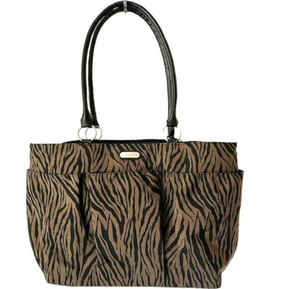 Baggallini Handbags - Baggallini A La Carte Black/Tan Tote - 18"w x 11" h x 5.25 d